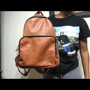 Brown Leather Backpack
